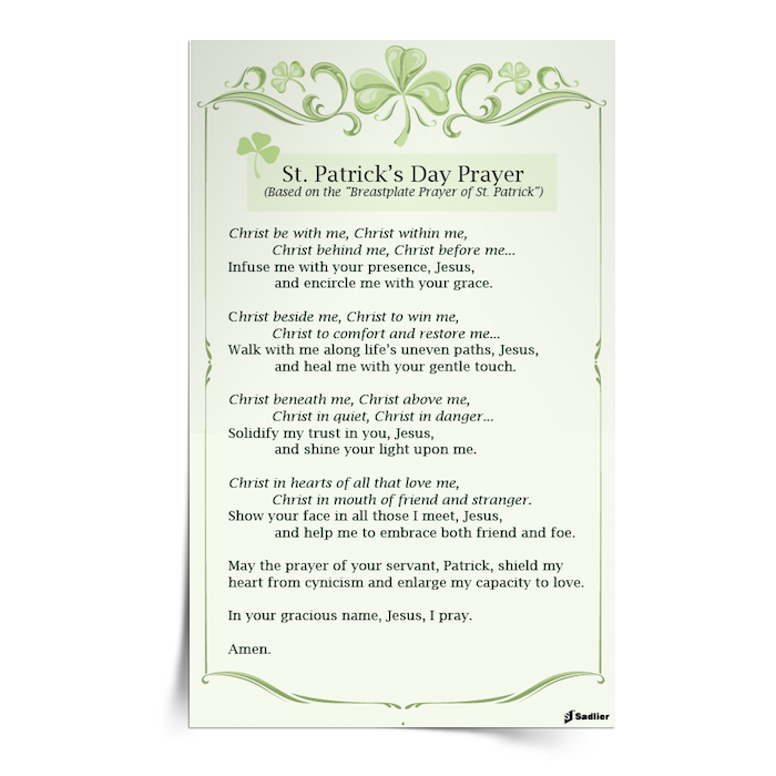 Reproducible Prayer Cards: Saint Patrick's Day Prayer