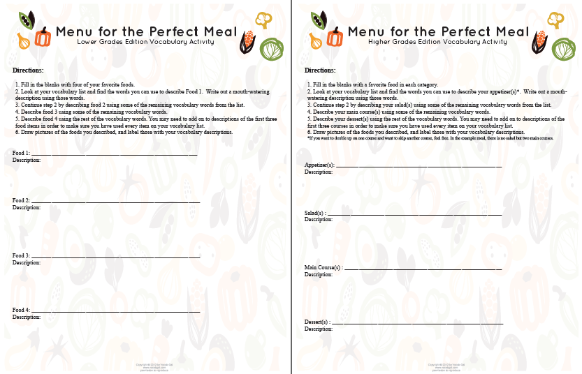 Vocabulary-Activity-Perfect-Meal