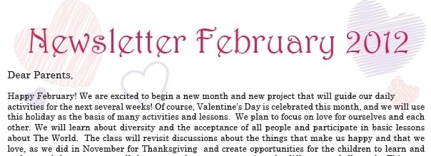 Preschool-Monthly-Newsletter
